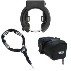 ABUS - Set D'antivols Vélo : Antivol De Cadre + Chaîne à Insérer + Sacoche De Selle
